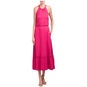 Rachel Zoe pink maxi tired dress